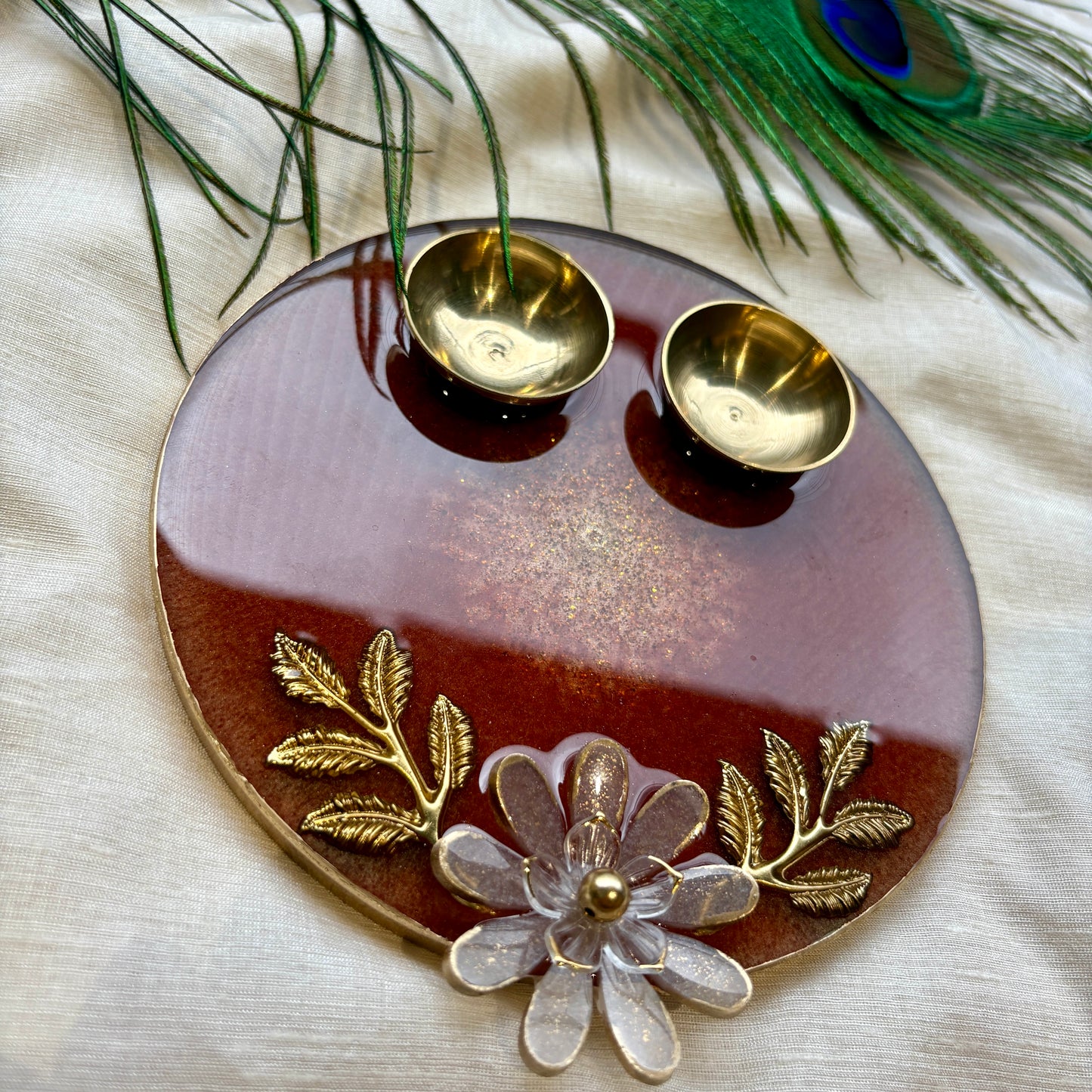 Rose Bloom Resin Tilak Plate