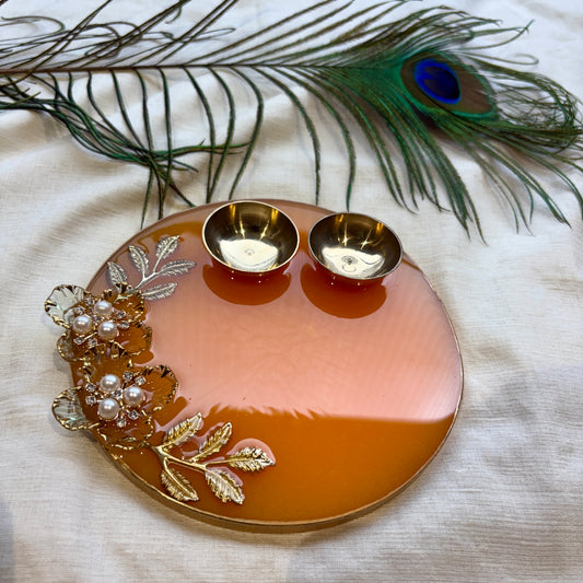 Orange Blossom Resin Tilak Plate