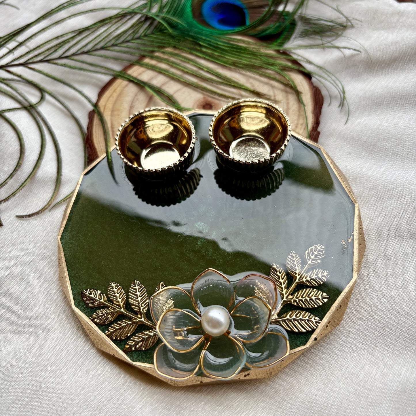 Eternal Blossom Resin Tilak Plate