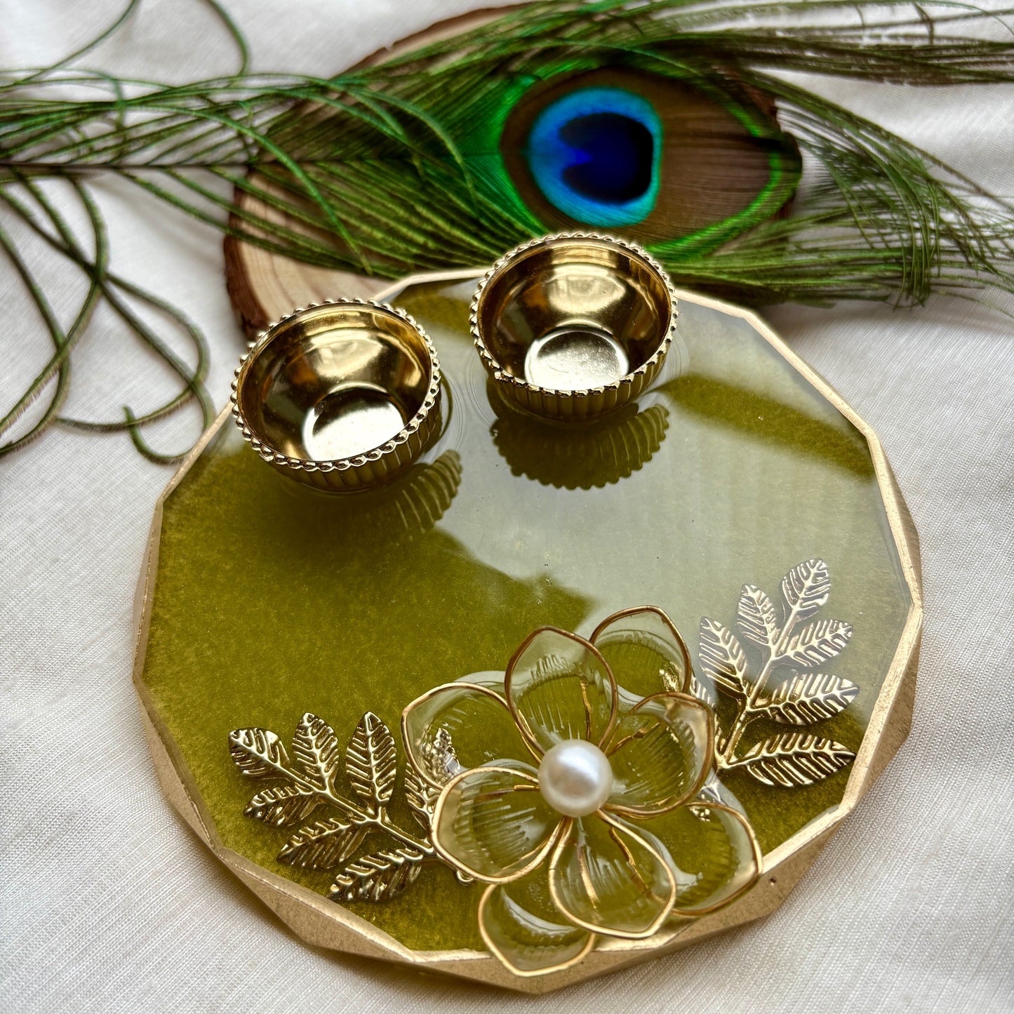 Eternal Blossom Resin Tilak Plate