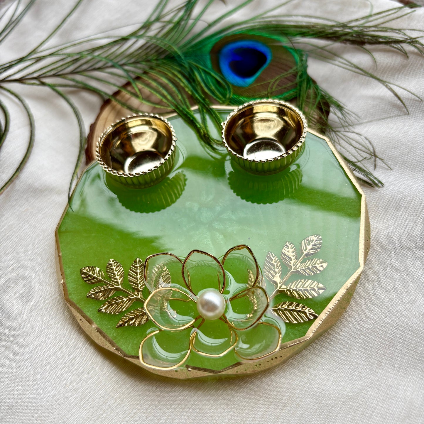 Eternal Blossom Resin Tilak Plate