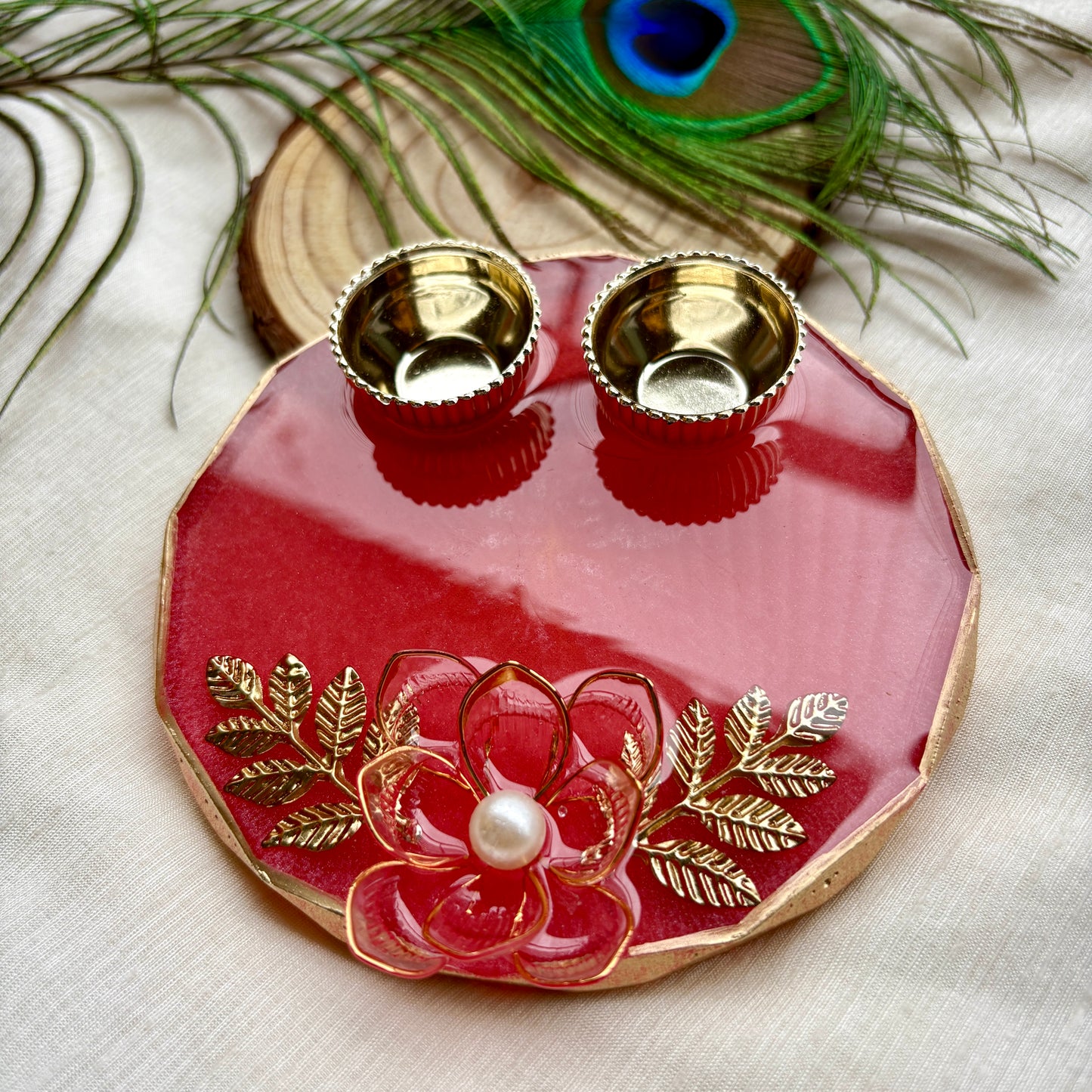 Eternal Blossom Resin Tilak Plate
