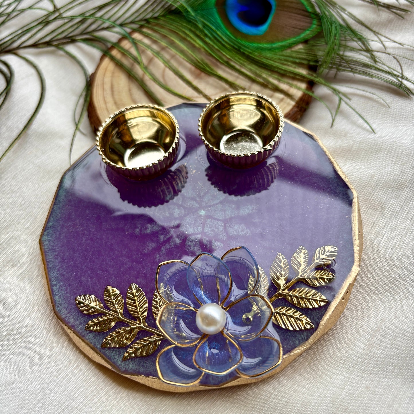 Eternal Blossom Resin Tilak Plate
