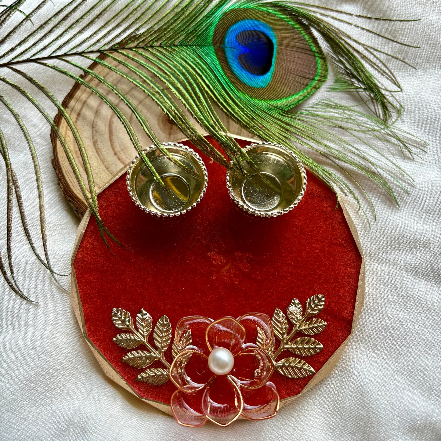 Eternal Blossom Resin Tilak Plate