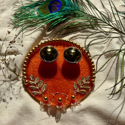 Sunset Bloom Resin Tilak Plate