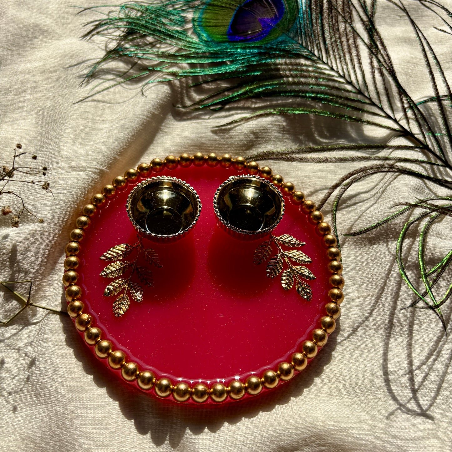 Royal Crimson Resin Tilak Plate