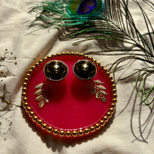 Royal Crimson Resin Tilak Plate