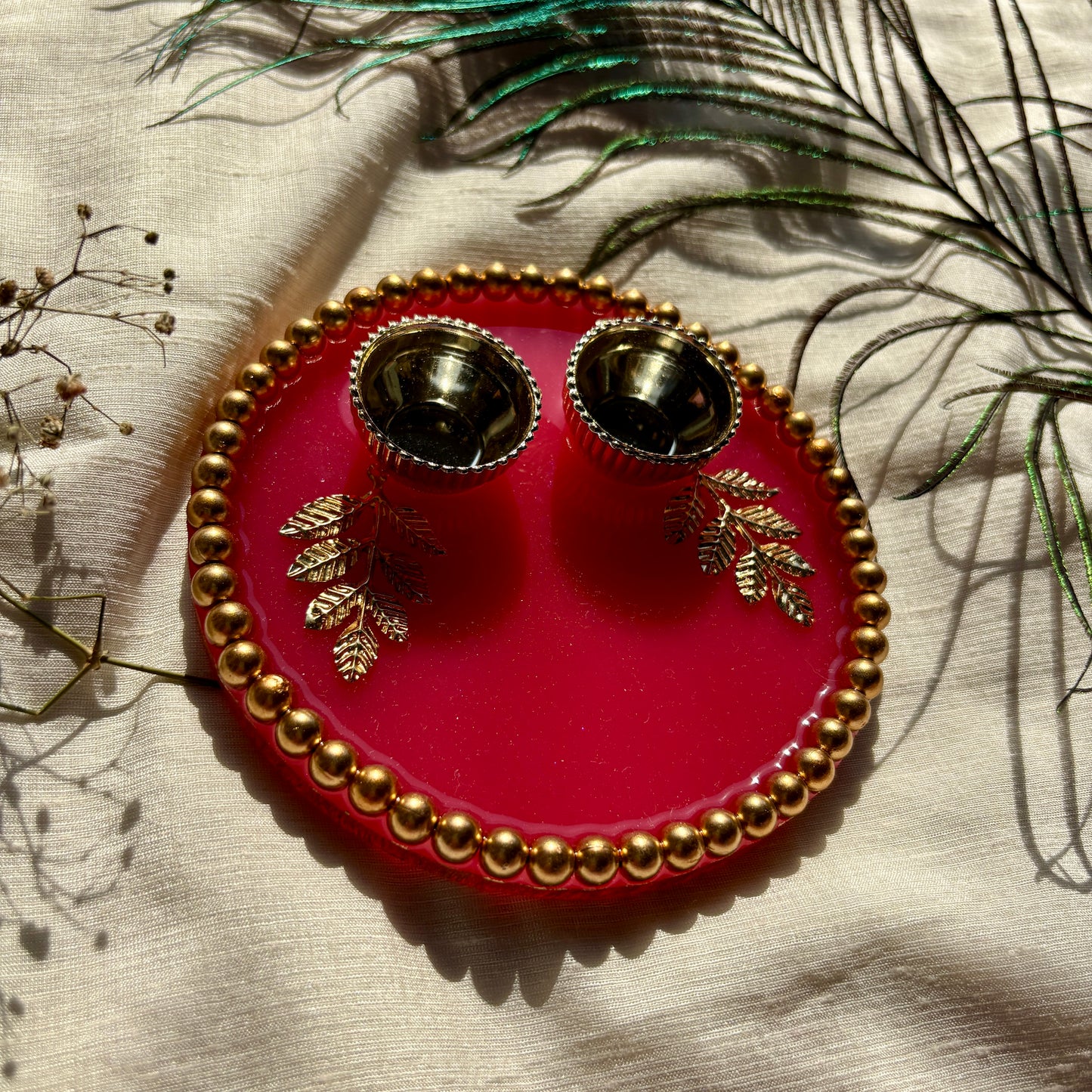 Royal Crimson Resin Tilak Plate
