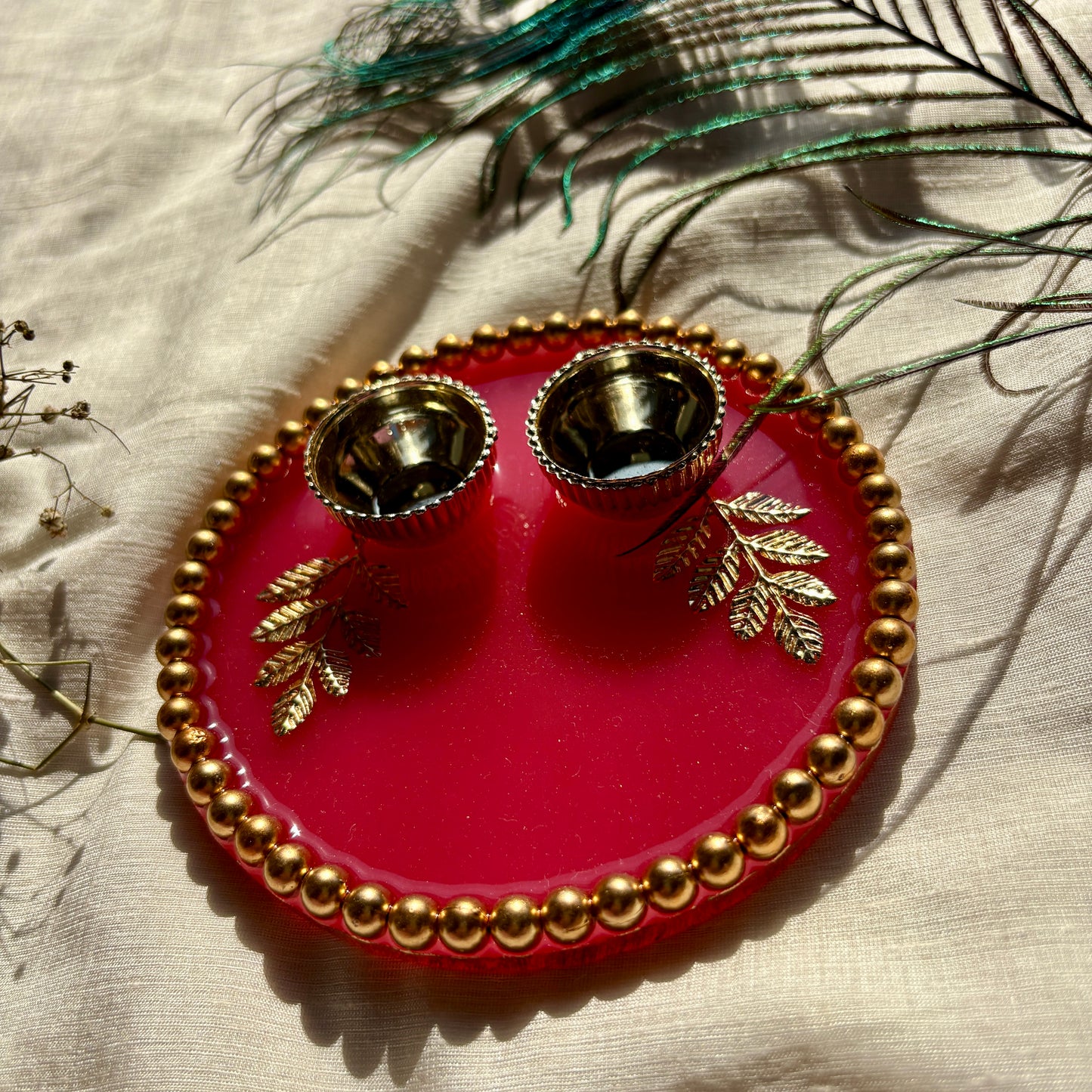 Royal Crimson Resin Tilak Plate