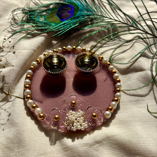 Blush Garden Resin Tilak Plate