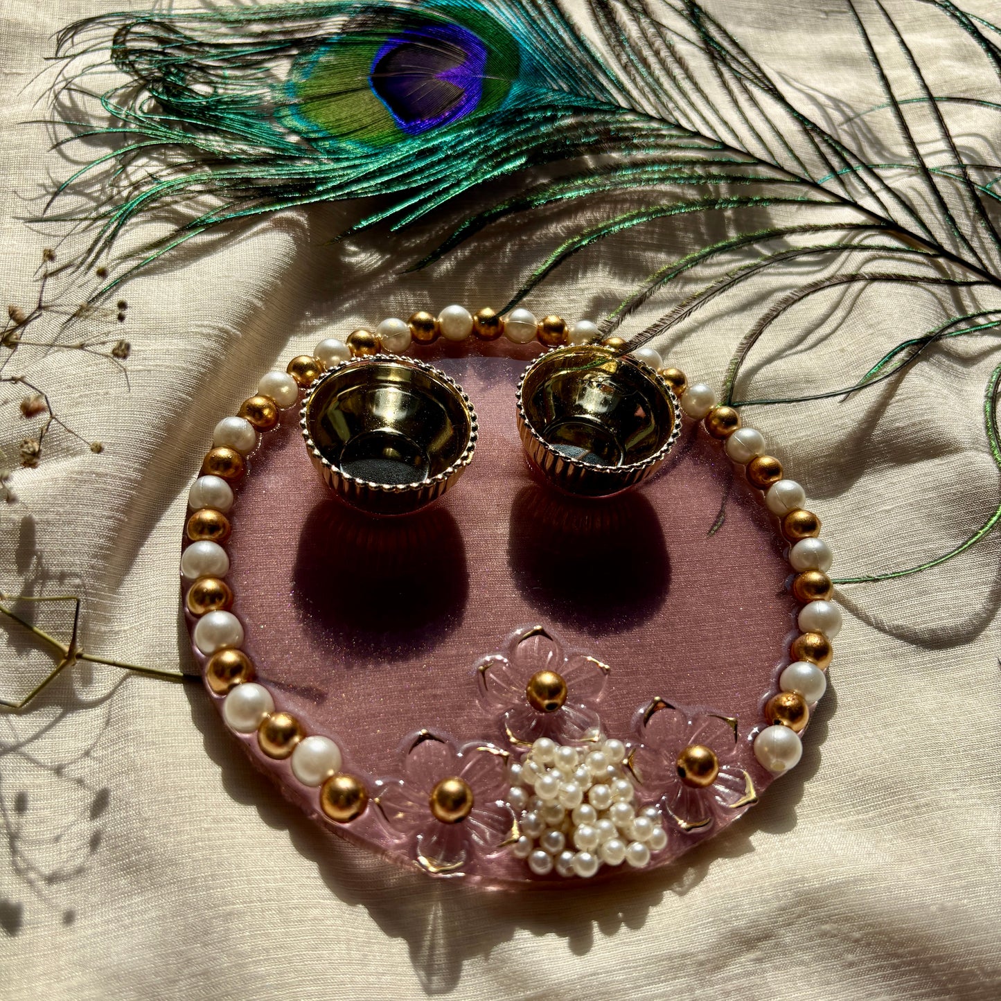 Blush Garden Resin Tilak Plate