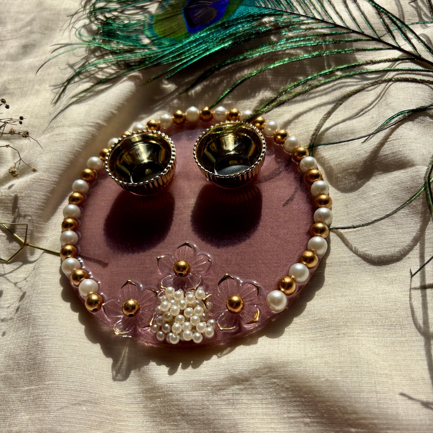 Blush Garden Resin Tilak Plate