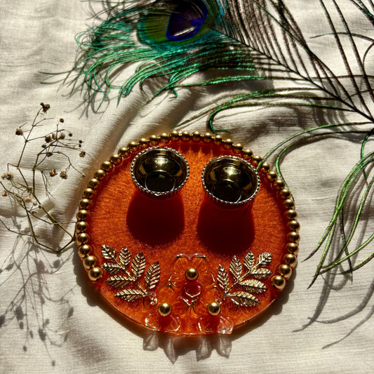 Amber Flora Heritage Resin Tilak Plate