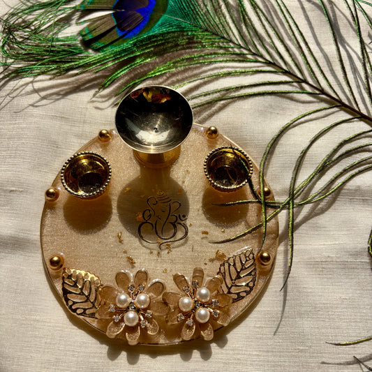 Champagne Royale Resin Tilak Plate
