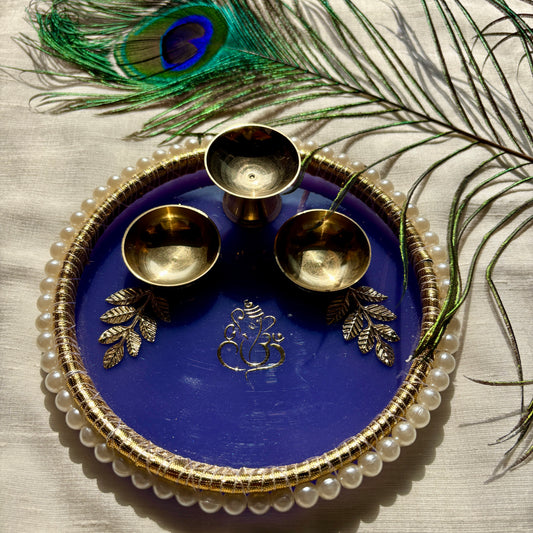 Royal Blue Resin Tilak Plate