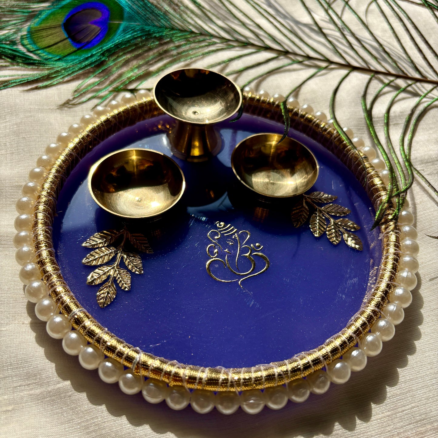 Royal Blue Resin Tilak Plate