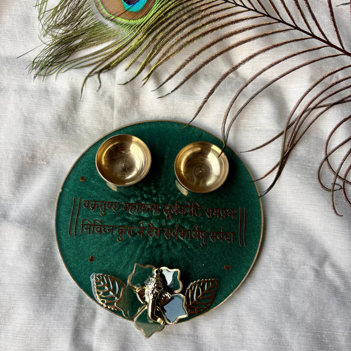 Ganesh Mantra Resin Tilak Plate