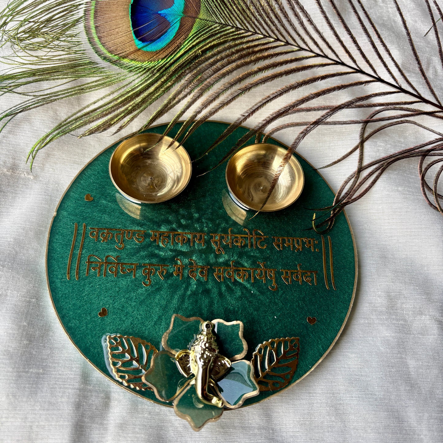 Ganesh Mantra Resin Tilak Plate