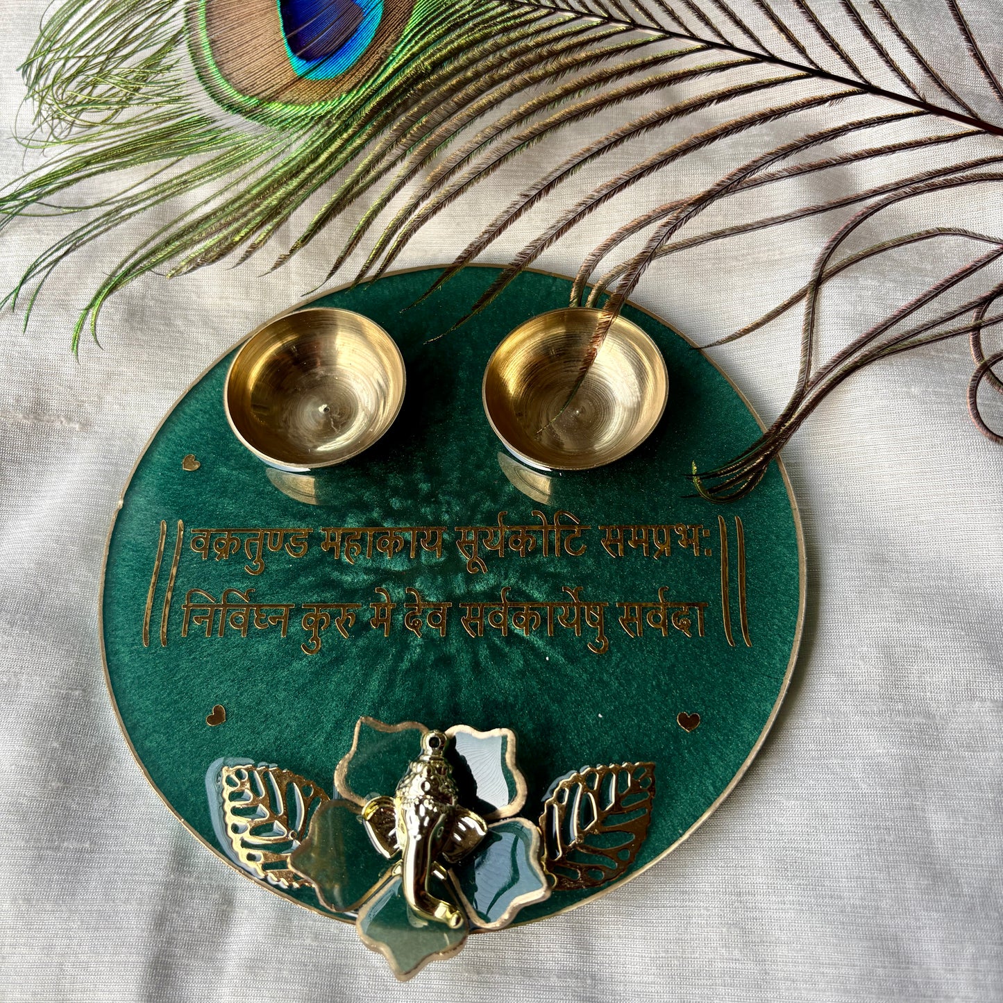Ganesh Mantra Resin Tilak Plate
