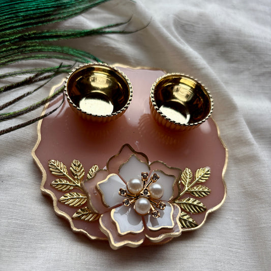 Blush Pearl Resin Tilak Plate