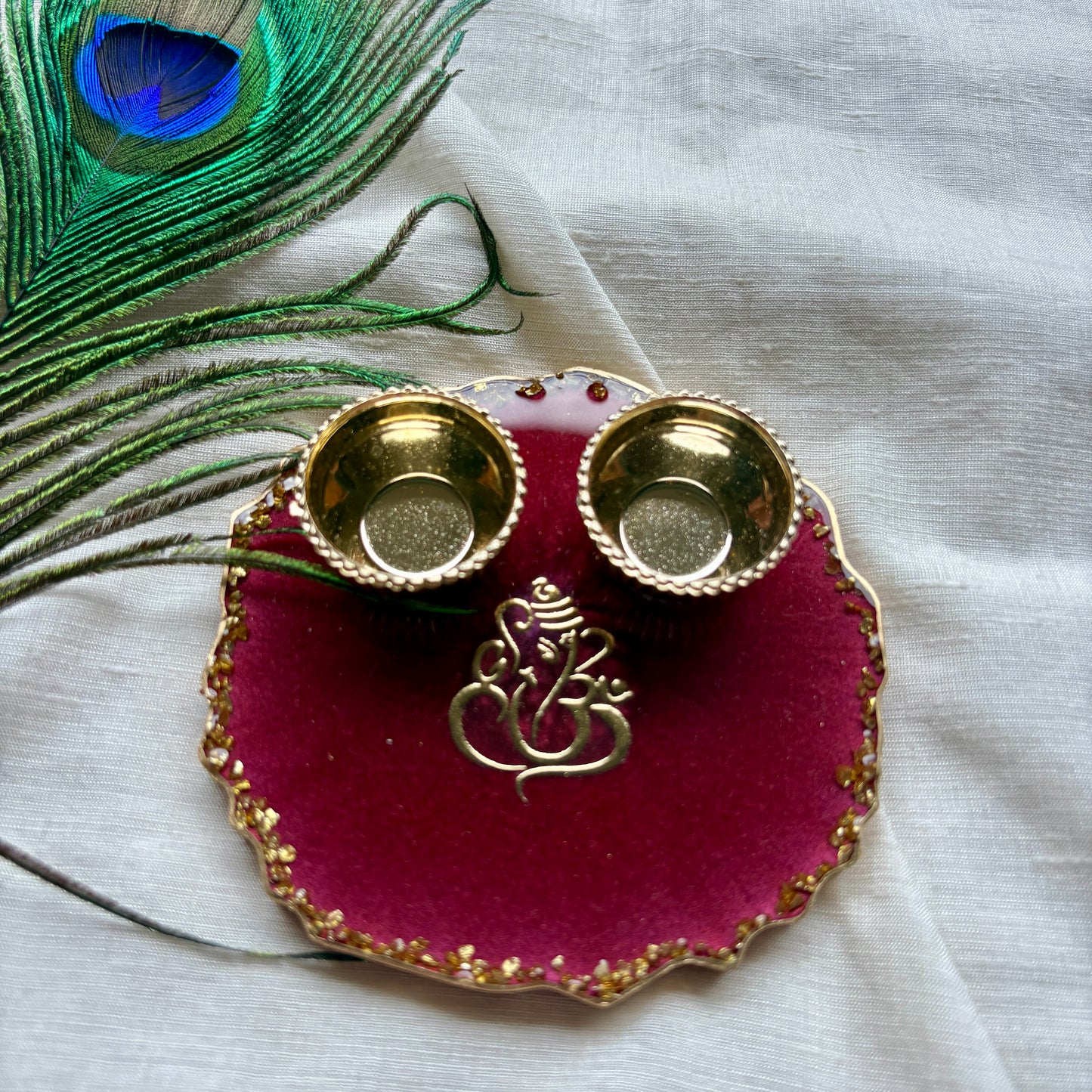 Ruby Ganesh Resin Tilak Plate
