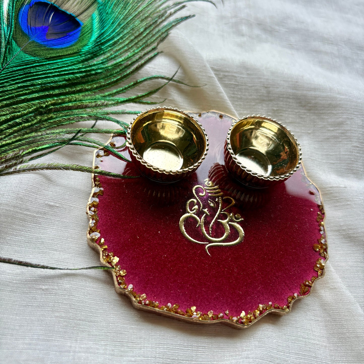 Ruby Ganesh Resin Tilak Plate