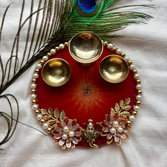 Premium Red Resin Tilak Plate