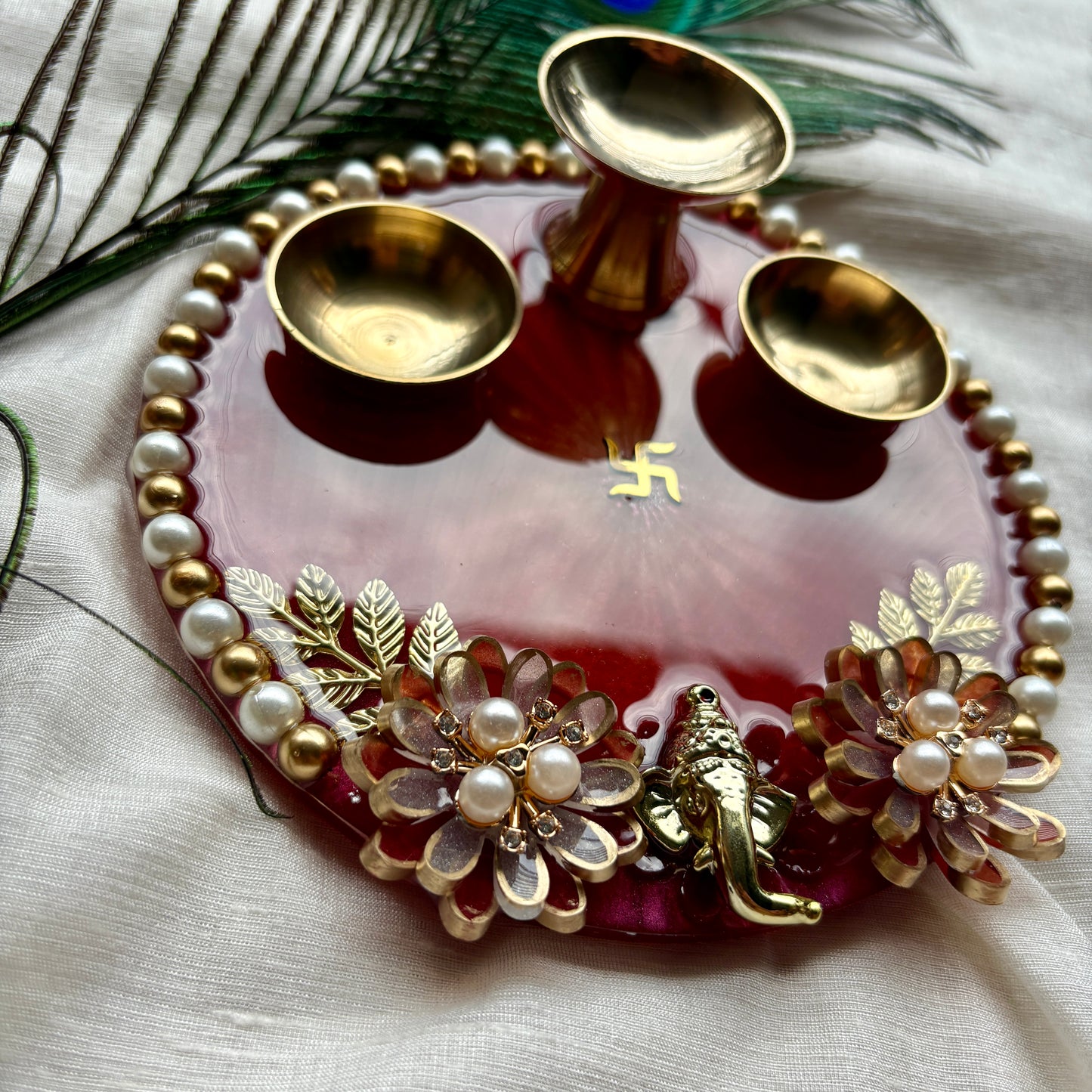 Premium Red Resin Tilak Plate