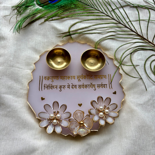 Divine Ivory Resin Tilak Plate