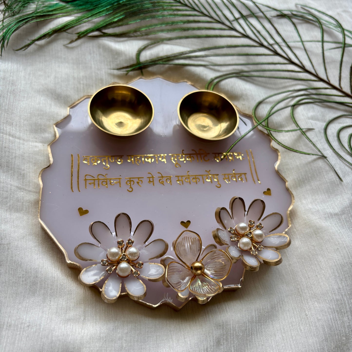 Divine Ivory Resin Tilak Plate