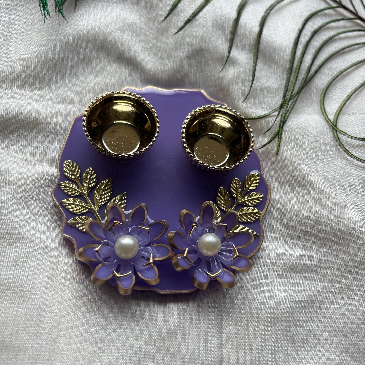 Lavender Bloom Resin Tilak Plate