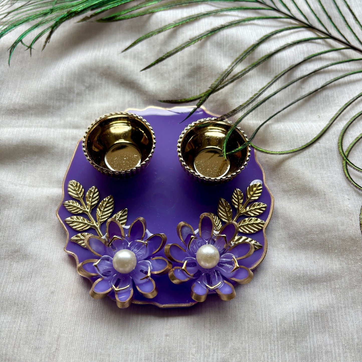 Lavender Bloom Resin Tilak Plate