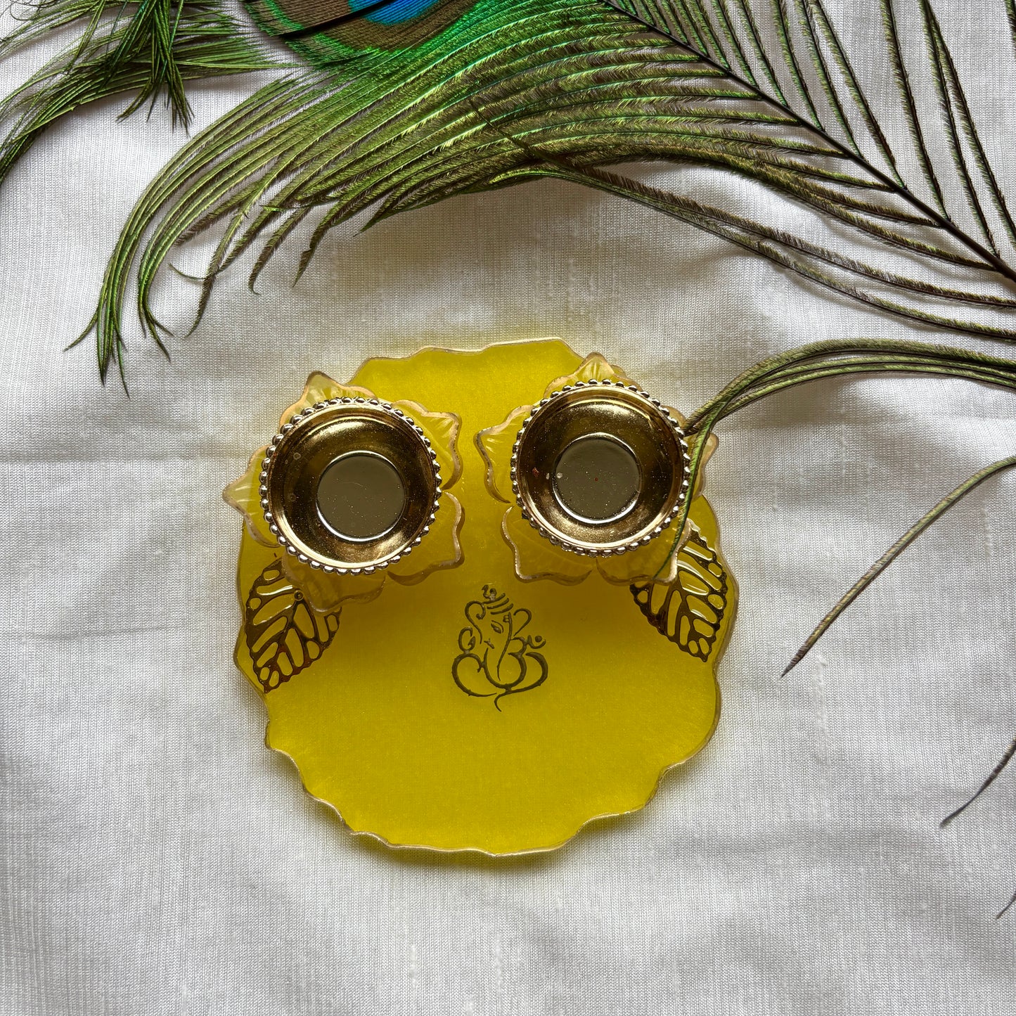 Golden Sunshine Resin Tilak Plate