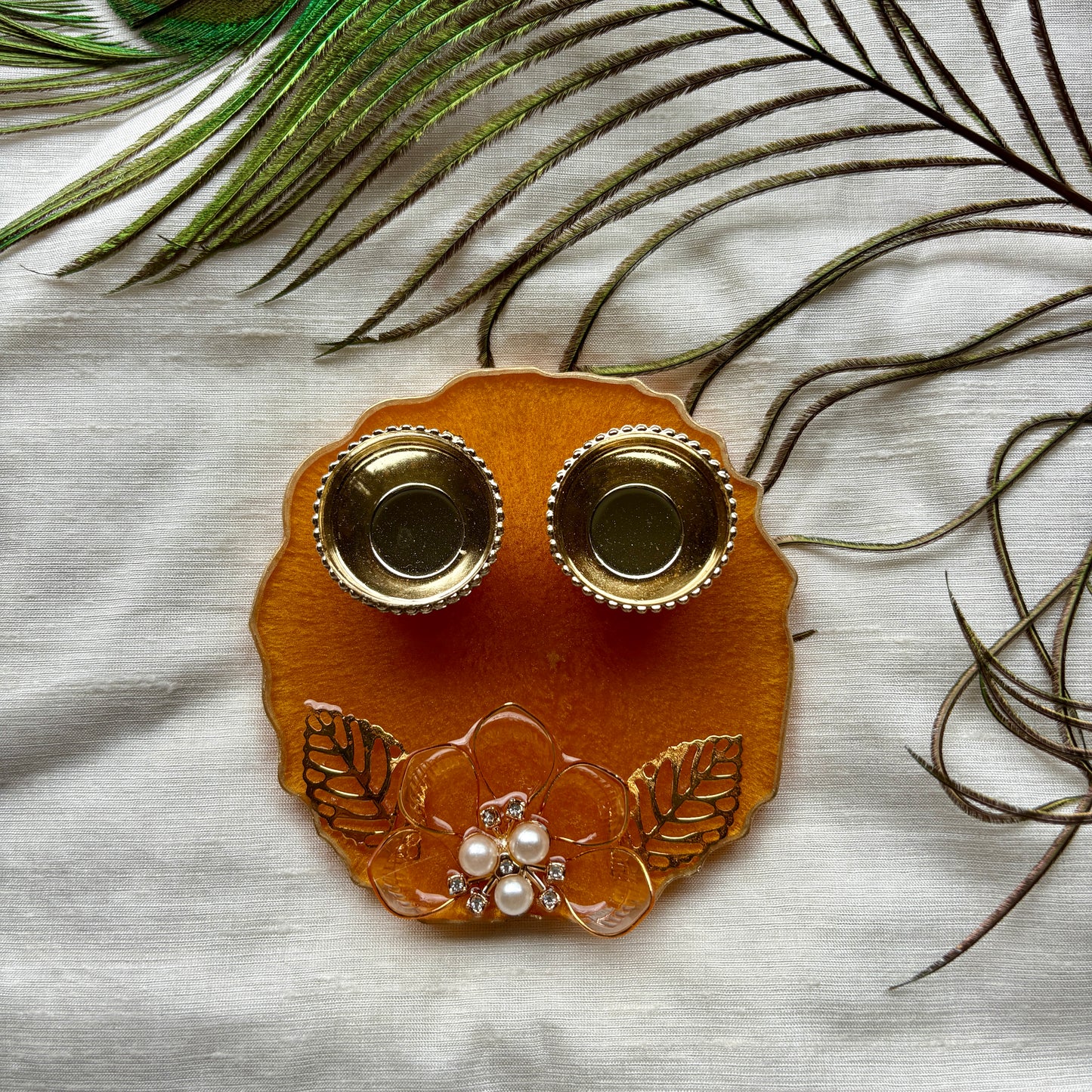 Amber Glow Resin Tilak Plate