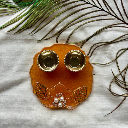 Amber Glow Resin Tilak Plate