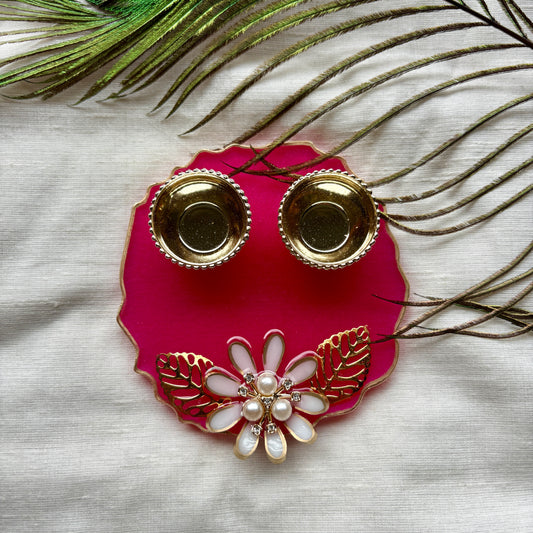 Rose Fuchsia Resin Tilak Plate