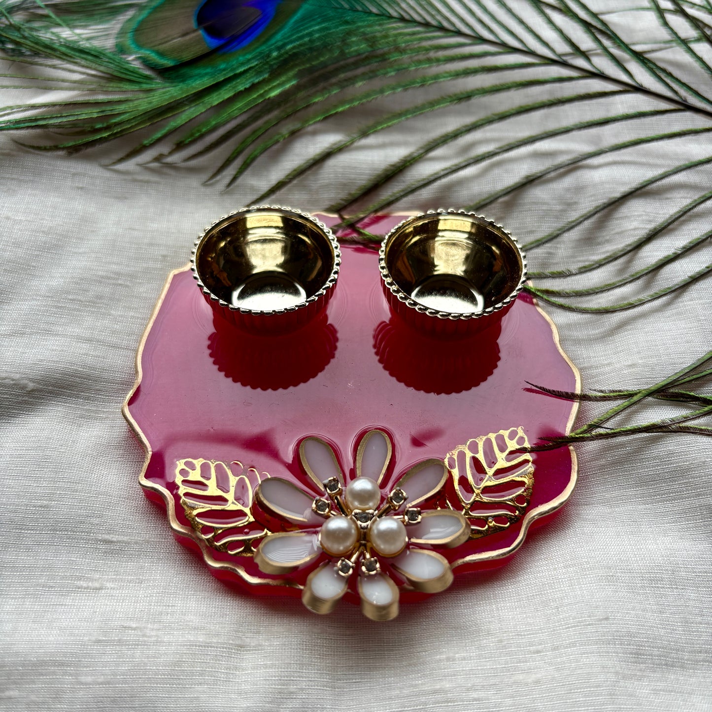Rose Fuchsia Resin Tilak Plate