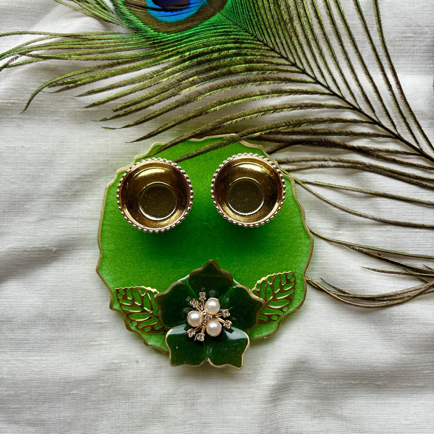 Emerald Grace Resin Tilak Plate