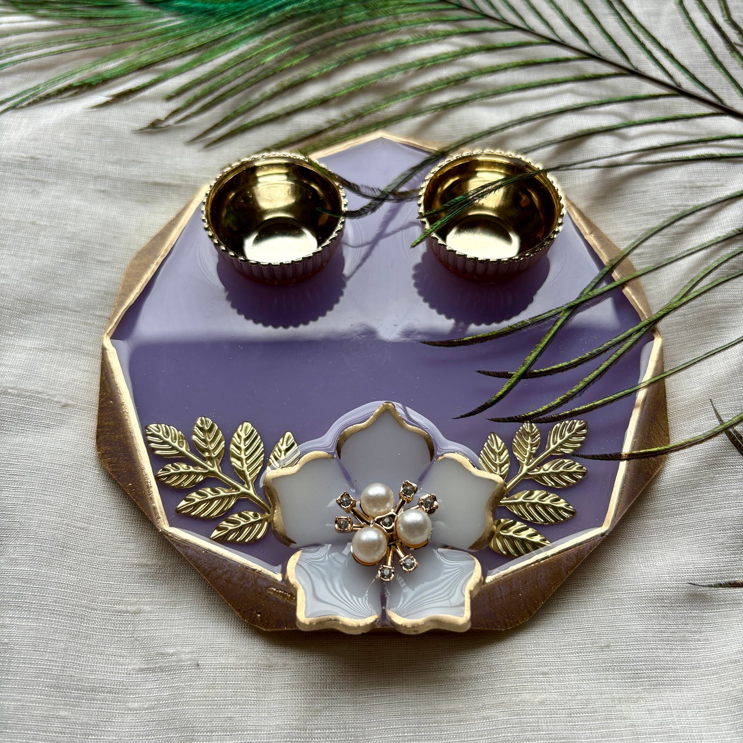 Eternal Blossom Resin Tilak Plate