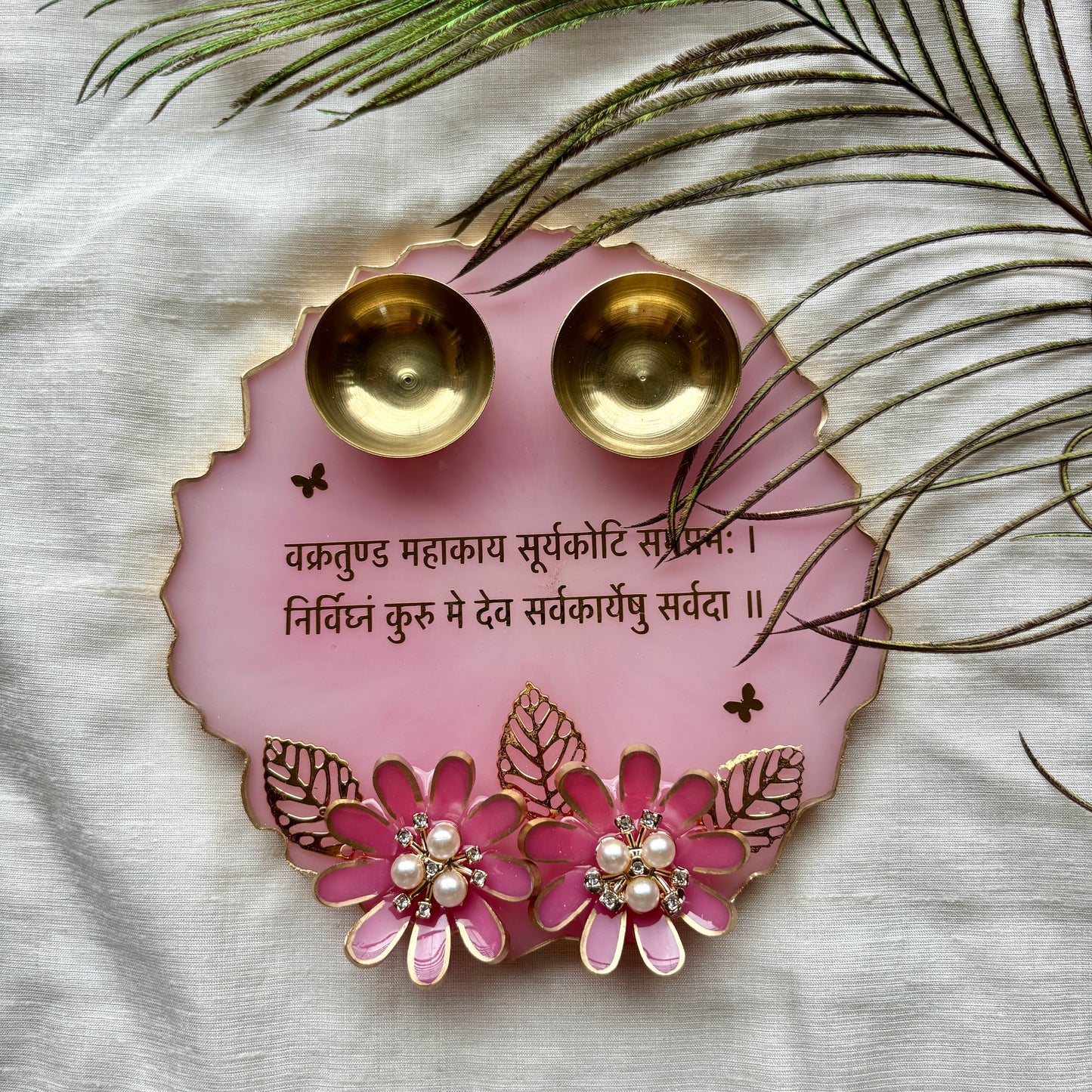 Lotus Bloom Resin Tilak Plate