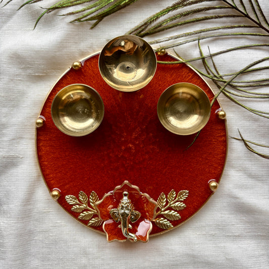 Agni Shakti Ganesh Resin Tilak Plate