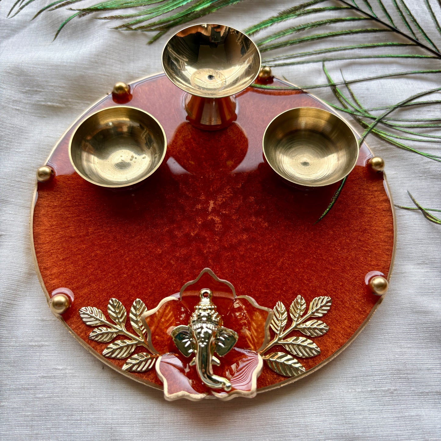 Agni Shakti Ganesh Resin Tilak Plate